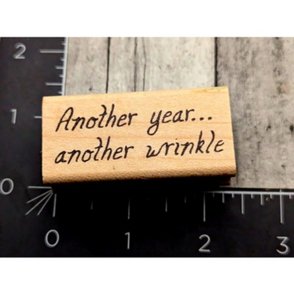 Sarasota Stamps Another Year Wrinkle Birthday Rubber Stamp Wood #H108
